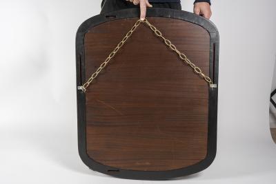 Jacques Adnet Stunning stitched leather mirror by Jacques Adnet