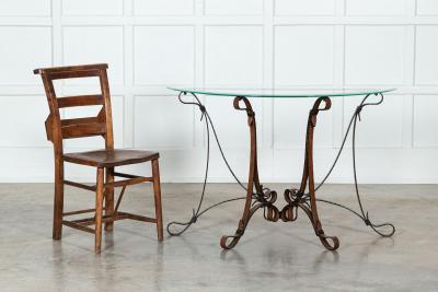 Jacques Adnet Style Iron Leather Console Table