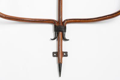 Jacques Adnet Tall Stitched Leather Coat Rack By Jacques Adnet