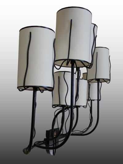 Jacques Adnet Three large 1950 s wall lights by Jacques Adnet France 1950
