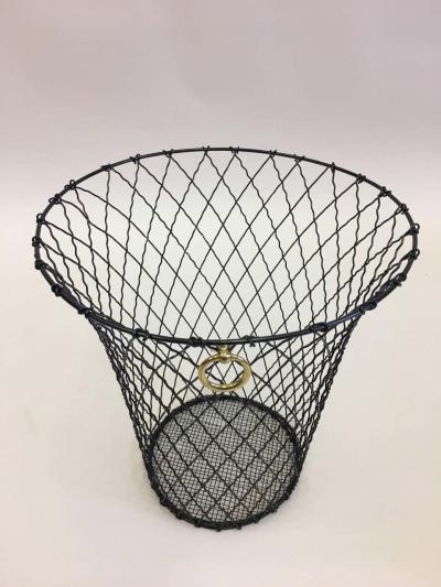 Jacques Adnet Two French Mid Century Modern Wire Waste Baskets Jacques Adnet