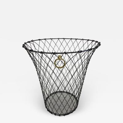 Jacques Adnet Two French Mid Century Modern Wire Waste Baskets Jacques Adnet