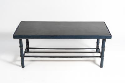 Jacques Adnet Very Nice Stitched Leather Cocktail Table by Jacques Adnet