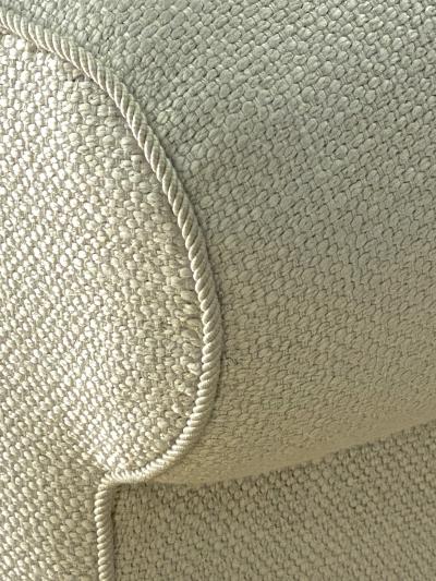 Jacques Adnet jacques Adnet pair of comfy club chairs newly covered in canvas cloth