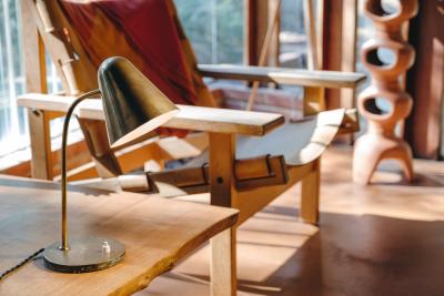 Jacques Biny 1950s Brass Table Lamp Attributed to Jacques Biny