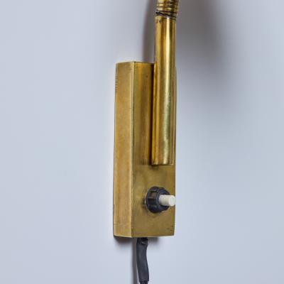 Jacques Biny 1950s Jacques Biny Brass Articulating Wall Lamp