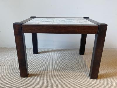 Jacques Blin CERAMIC TILE AND WOOD TABLE