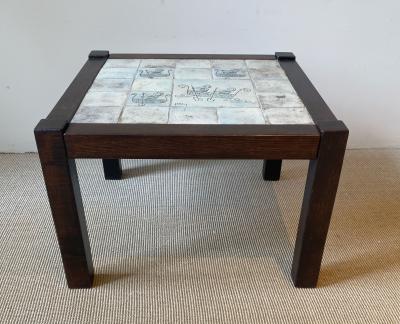 Jacques Blin CERAMIC TILE AND WOOD TABLE