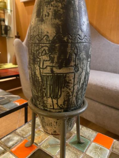 Jacques Blin Ceramic Vase Amphora France 1950s