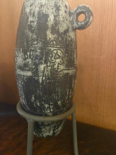 Jacques Blin Ceramic Vase Amphora France 1950s