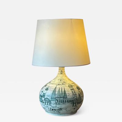 Jacques Blin Ceramic table lamp by Jacques Blin France 1960s