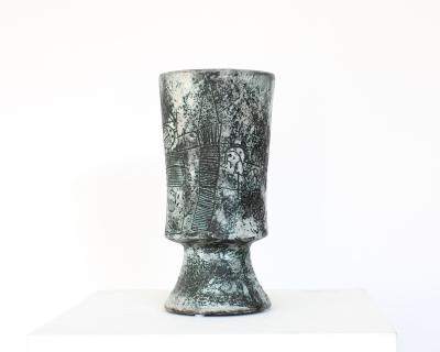 Jacques Blin JACQUES BLIN French CERAMIC ARTIST ICONIC BLUE GLAZED PITCHER