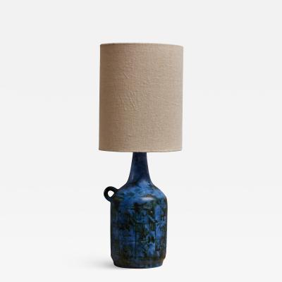 Jacques Blin Jacques Blin Blue Ceramic Table Lamp