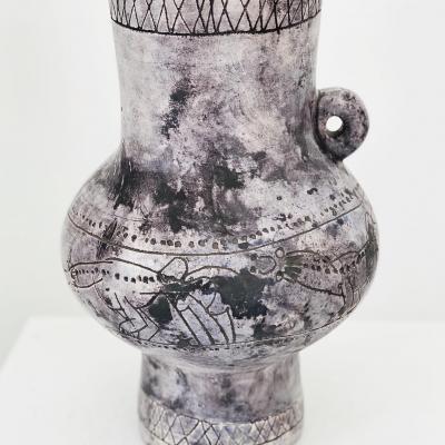 Jacques Blin Jacques Blin Light Gray to Light Lavender French Ceramic Vase circa 1960