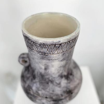 Jacques Blin Jacques Blin Light Gray to Light Lavender French Ceramic Vase circa 1960