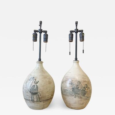 Jacques Blin PAIR OF JACQUES BLIN CERAMIC LAMPS