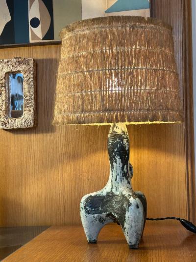 Jacques Blin Rare ceramic table lamp by Jacques Blin France 1960s