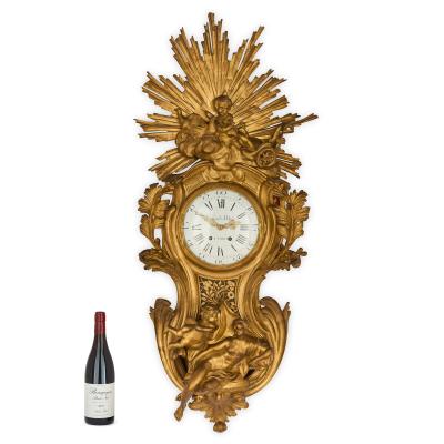 Jacques Caffieri Antique French cartel clock of Venus with cherubs