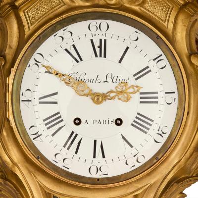 Jacques Caffieri Antique French cartel clock of Venus with cherubs