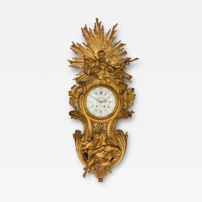 Jacques Caffieri Antique French cartel clock of Venus with cherubs