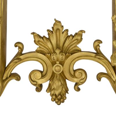 Jacques Caffieri Large Rococo style ormolu and marble pedestal after Caffieri