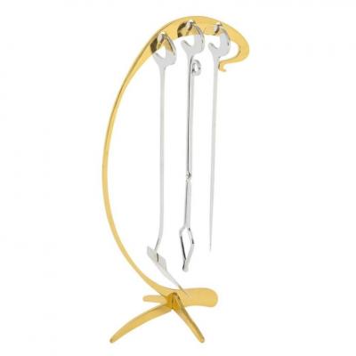 Jacques Charles Jacques Charles Fireplace Tools Brass and Chrome