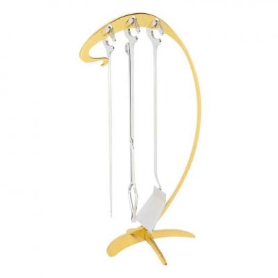 Jacques Charles Jacques Charles Fireplace Tools Brass and Chrome