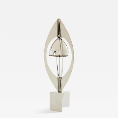 Jacques Charles Jacques Charles for Maison Charles Ogive nickel metal lamp 1965