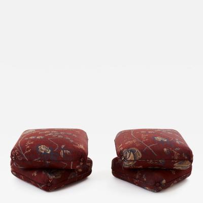 Jacques Charpentier Jacques Charpentier for Jansen pair of ottomans M taphores upholstery 1970s