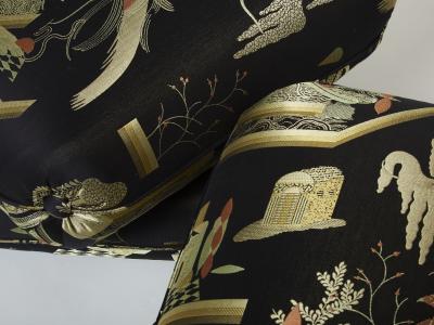 Jacques Charpentier Jacques Charpentier for Maison Jansen pair of ottomans Dedar upholstery 1970s