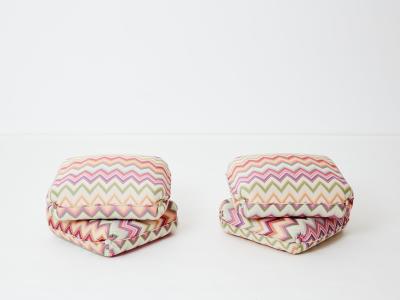 Jacques Charpentier Jacques Charpentier for Maison Jansen pair of ottomans Missoni upholstery 1970s