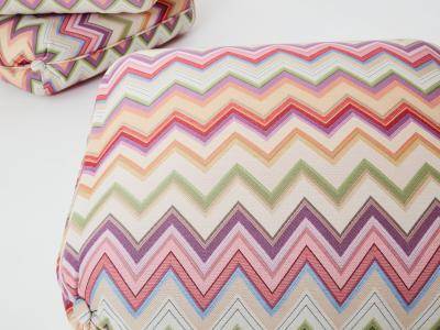 Jacques Charpentier Jacques Charpentier for Maison Jansen pair of ottomans Missoni upholstery 1970s