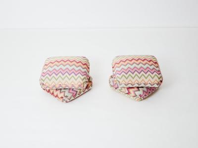 Jacques Charpentier Jacques Charpentier for Maison Jansen pair of ottomans Missoni upholstery 1970s