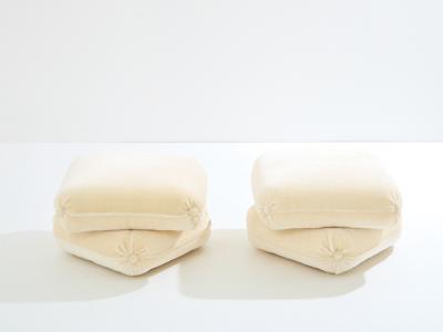 Jacques Charpentier Jacques Charpentier for Maison Jansen pair of ottomans mohair velvet 1970s