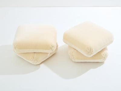 Jacques Charpentier Jacques Charpentier for Maison Jansen pair of ottomans mohair velvet 1970s