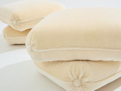Jacques Charpentier Jacques Charpentier for Maison Jansen pair of ottomans mohair velvet 1970s