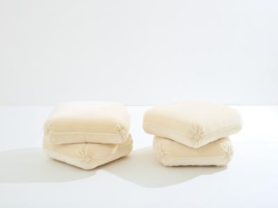 Jacques Charpentier Jacques Charpentier for Maison Jansen pair of ottomans mohair velvet 1970s
