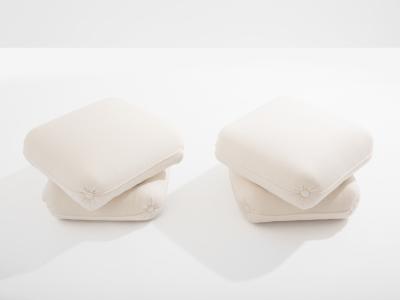 Jacques Charpentier Jacques Charpentier for Maison Jansen pair of ottomans white alpaca 1970s