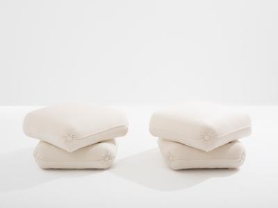 Jacques Charpentier Jacques Charpentier for Maison Jansen pair of ottomans white alpaca 1970s