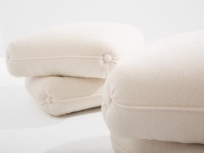 Jacques Charpentier Jacques Charpentier for Maison Jansen pair of ottomans white alpaca 1970s