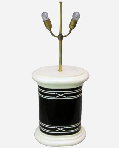 Jacques Charpentier Large cream and black lamp France 1970