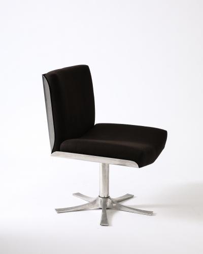 Jacques Charpentier Steel and Cashmere Side Lounge Chair by Jacques Charpentier France c 1970