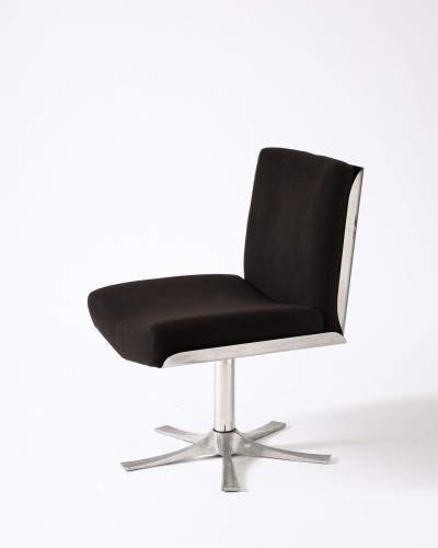 Jacques Charpentier Steel and Cashmere Side Lounge Chair by Jacques Charpentier France c 1970