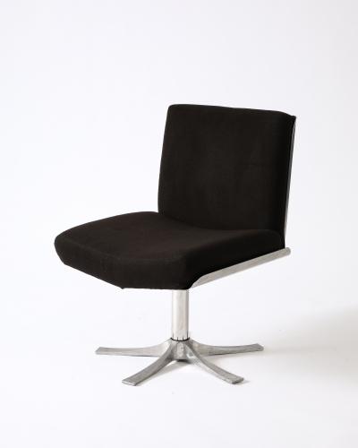Jacques Charpentier Steel and Cashmere Side Lounge Chair by Jacques Charpentier France c 1970