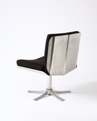 Jacques Charpentier Steel and Cashmere Side Lounge Chair by Jacques Charpentier France c 1970
