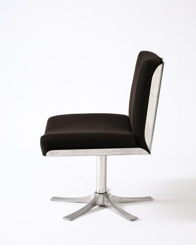 Jacques Charpentier Steel and Cashmere Side Lounge Chair by Jacques Charpentier France c 1970