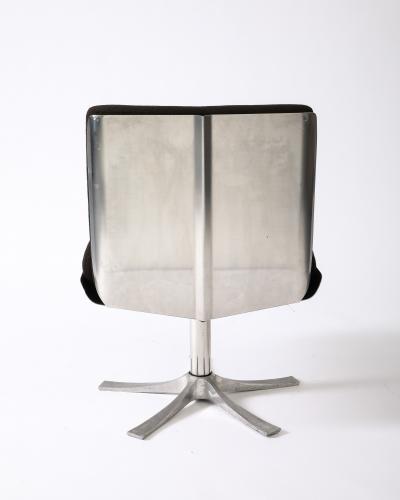 Jacques Charpentier Steel and Cashmere Side Lounge Chair by Jacques Charpentier France c 1970
