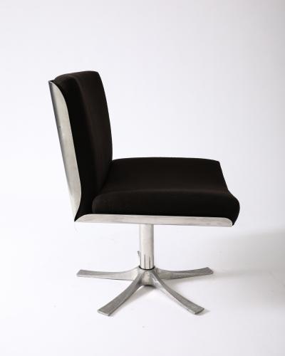 Jacques Charpentier Steel and Cashmere Side Lounge Chair by Jacques Charpentier France c 1970