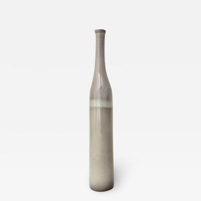 Jacques Dani Ruelland Jacques and Dani Ruelland French Ceramic Bottle In Pale Gray to Lavender Glaze