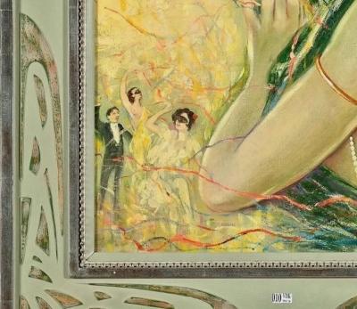Jacques De Zeine Belgian Art Deco Painting The Intrigue by Jacques De Zeine 1934